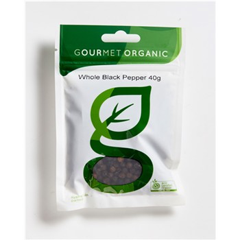Gourmet Organic Pepper Black Whole 40g