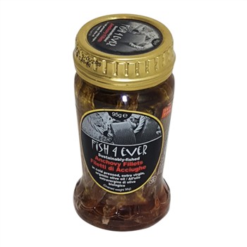 Fish 4 Ever Anchovy Fillets in Organic Olive Oil 95g
