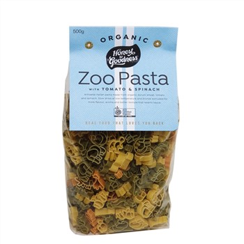 Honest To Goodness Zoo Pasta with Tomato and Spinach 500g