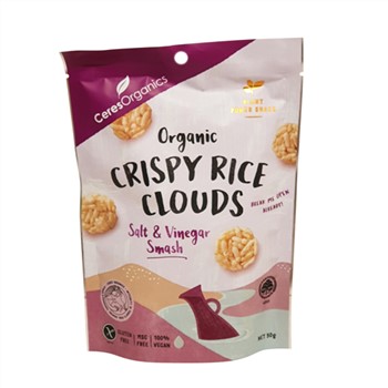 Ceres Crispy Rice Clouds Salt and Vinegar Smash 50g