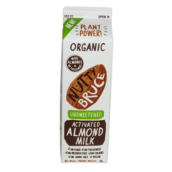 Nutty Bruce Activated Unsweetened Almond Milk (GREEN Label) 1L
