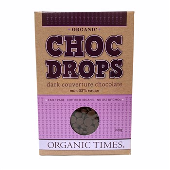 Organic Times Dark Choc Drops/Chips 200g