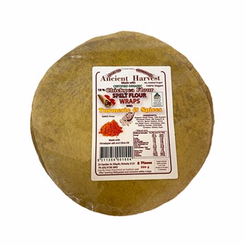Ancient Harvest Chickpea Spelt Flour Turmeric Wraps 5 Pieces 220g