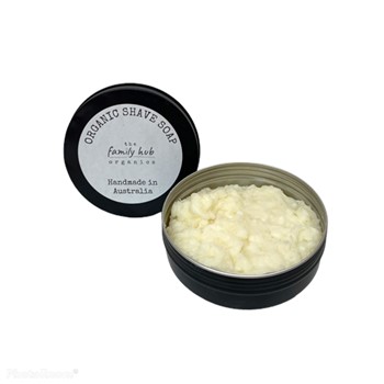 The Family Hub Organics Shave Soap in a Tin 90g
