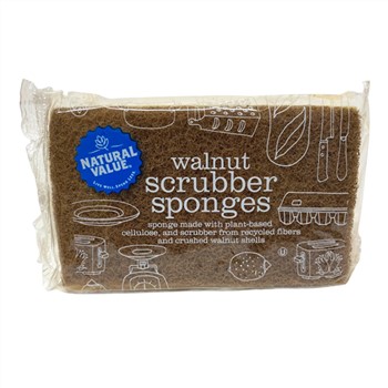 Natural Value Walnut Scrubber Sponge