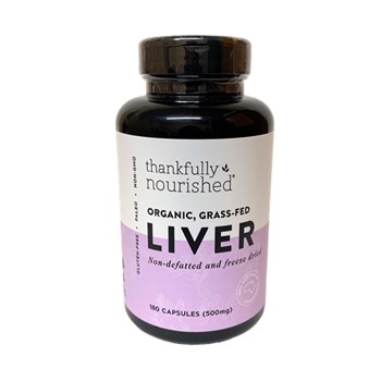 Thankfully Nourished Beef Liver Capsules Grass Fed 180 Capsules