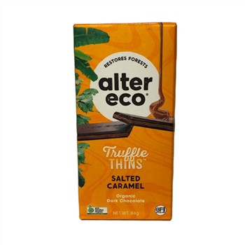 Alter Eco Truffle Thins Chocolate Bar Salted Caramel 84g