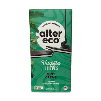 Alter Eco Truffle Thins Chocolate Bar Mint Creme 84g