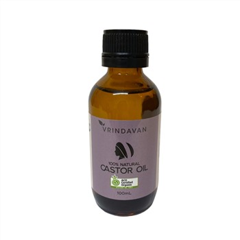 Vrindavan Castor Oil Amber Glass Bottle 100mL