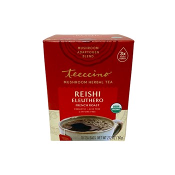 Teeccino Reishi Eleuthero Herbal Tea French Roast 10 bags