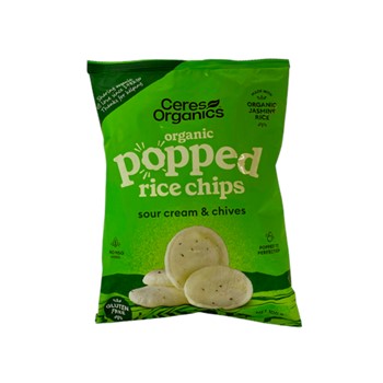 Ceres Popped Rice Chips Sour Cream & Chives 100g