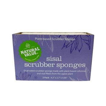 Natural Value Sisal Scrubber Sponges 2 pack