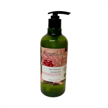 Ausganica Hand & Body Wash Rose Geranium 500mL