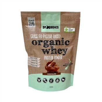 Proganics Chocolate Grass Fed Whey Protein Powder 450g